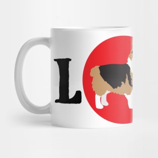 Tri color corgi dog LOVE t-shirt Mug